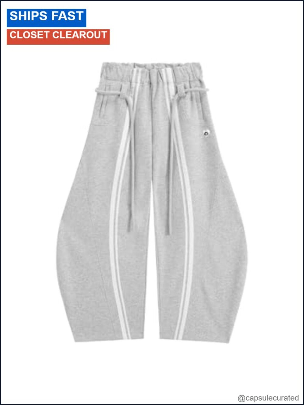 Stripe Super Baggy Sweatpants Oversized Barrel Pants Wide Leg Elastic Waist